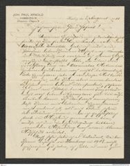 Nachlass Franz Steindachner, Brief von Joh. Paul Arnold an Franz Steindachner (08.08.1910), Inv.Nr. 15.01, Seite 1